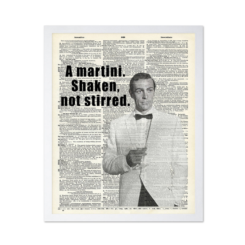 Martini, secoué et non remué, Poster, White Framed, 16"H x 20"W