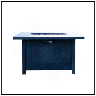 Table de foyer d'extérieur au gaz propane de 44 po x H 25 po - procédé de sculpture résistant aux hautes températures de 50 000 BTU pour des matériaux écologiques avec l'effet du grain de charbon