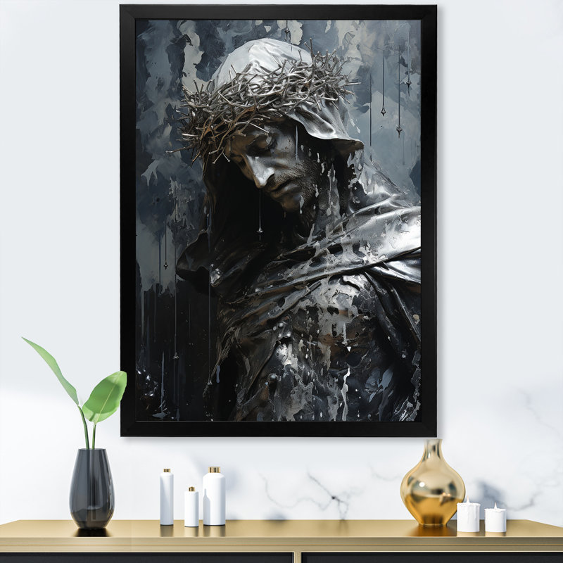 Christianisme Judas Silver Shadows I sur toile, Cadre simple noir, H 44 po x l 34 po x P 1,5 po