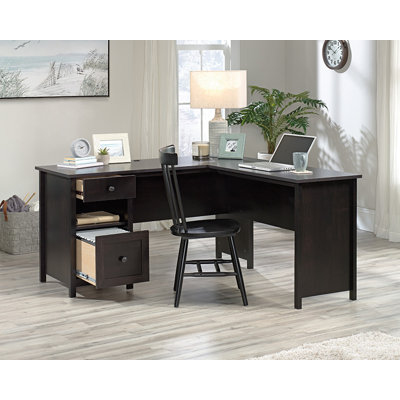 Soft L-Shaped Desk with File Drawer
