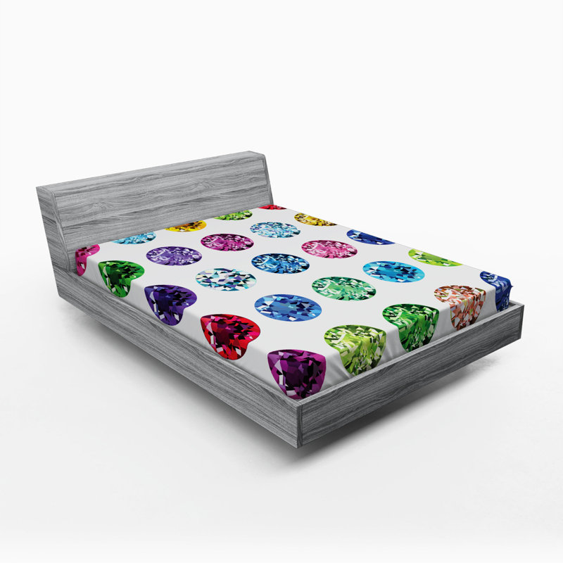 Microfiber Geometric Fitted Sheet, Full Fitted Sheet