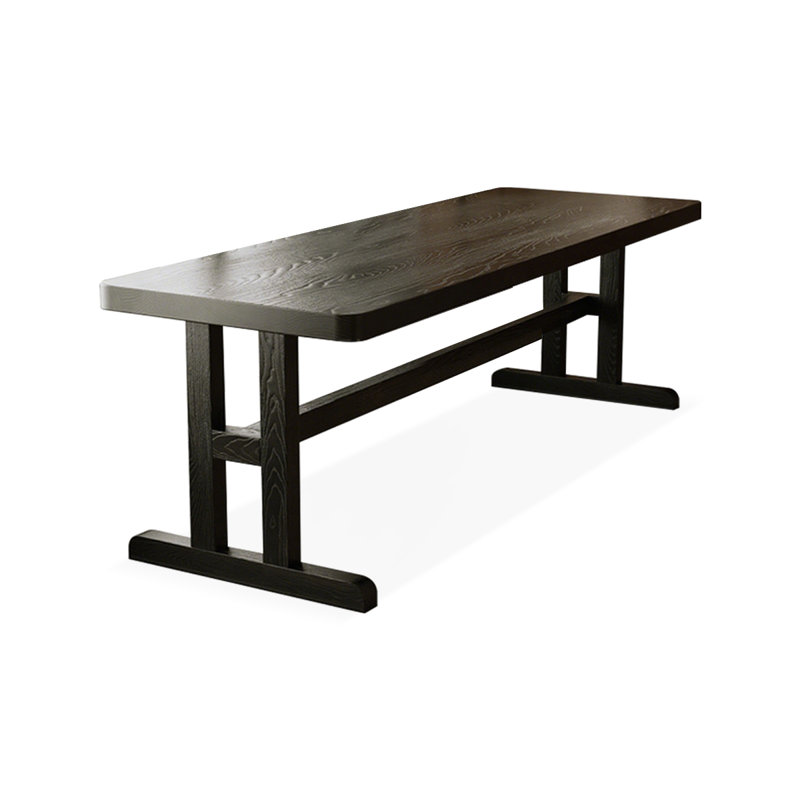 Bureau d'écriture rectangulaire en bois massif noir, H 29,53 po x l 62,99 po x P 23,62 po