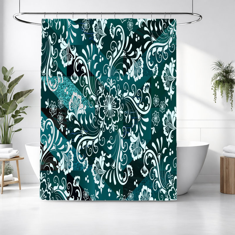 Anndee Floral Shower Curtain, 83" H x 70" W
