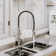Spring Standard Kitchen Faucet with Dual-Function Spray Head and Deck Plate