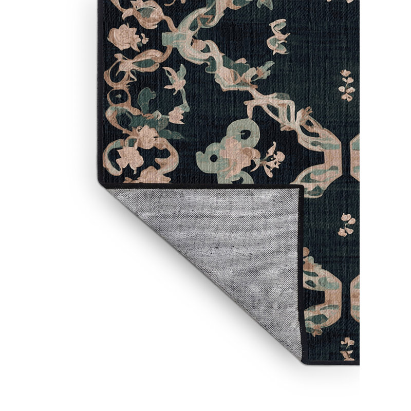 Machine Washable Gray Area Rug, Rectangle 7' x 9'