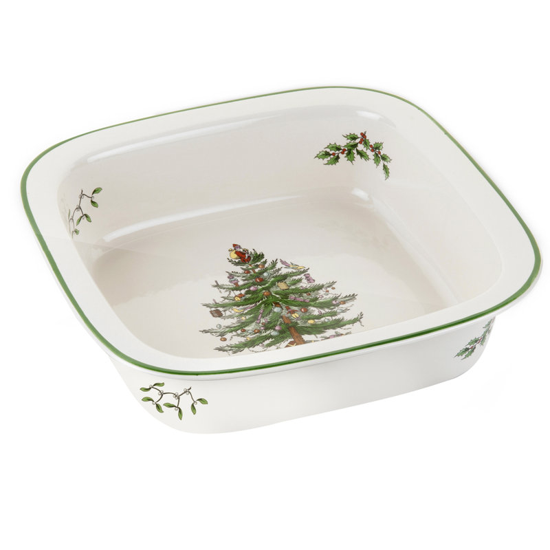 Spode Christmas Tree Square Rim Dish/Baker 10"