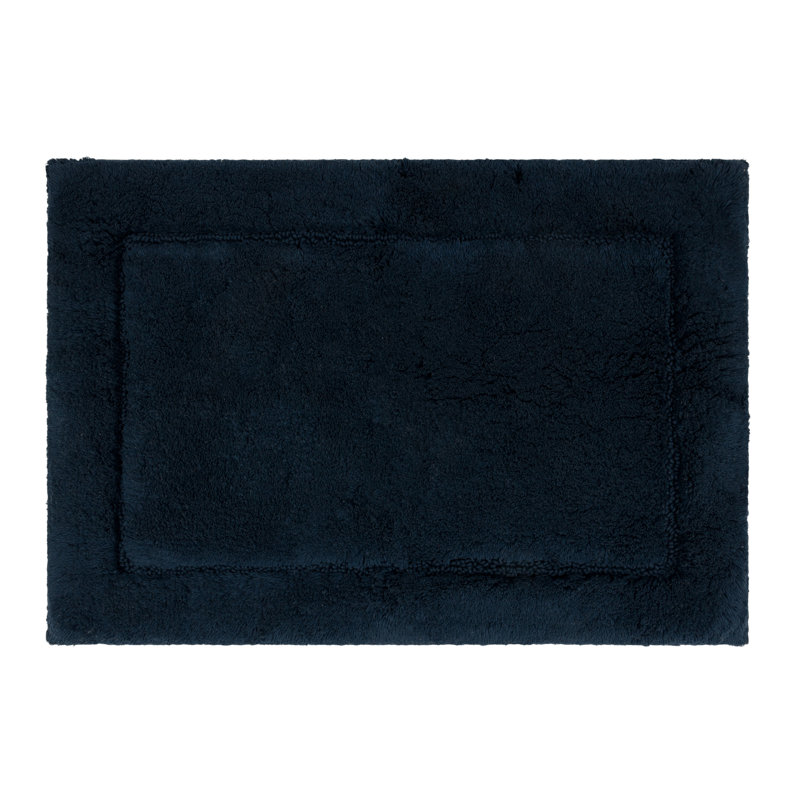 Kalb Solid Cotton Non Slip Machine Washable Bath Rug, Twilight, 17" W x 24" L
