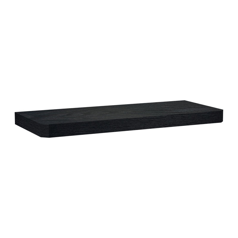 Black Woodgrain Floating Wall Shelf, 24 inches