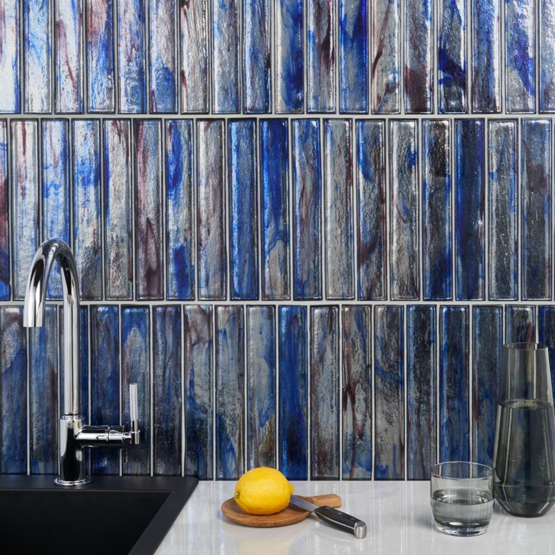Komorebi 2x12 Brick Polished Glass Subway Tile