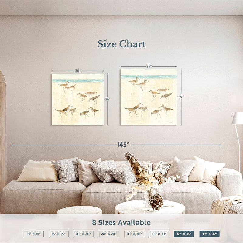 Brampt Sandpipers White, 39" H x 39" W