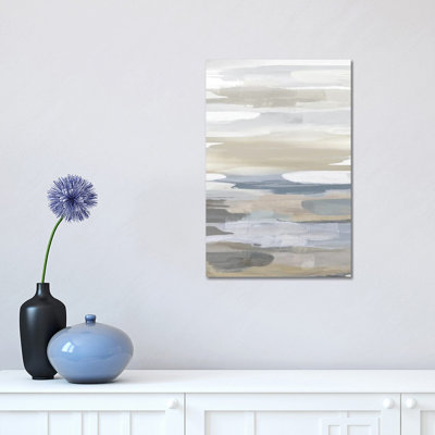 Intuition Blue And Tan by Jackie Hanson - Wrapped Canvas Print
