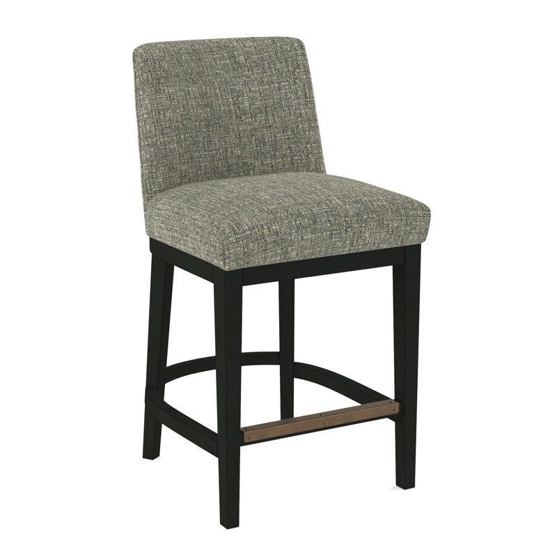 Upholstered Stool, Black, Evolution Silver Fox