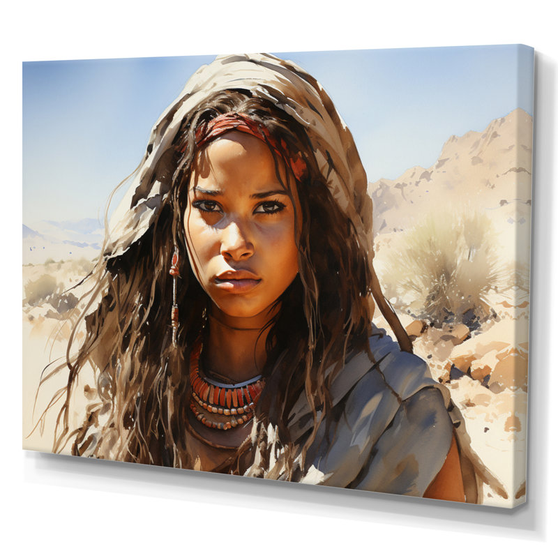 Tribus d'Afrique, beauté himba sur toile, Toile tendue, H 16 po x l 32 po x P 1 po