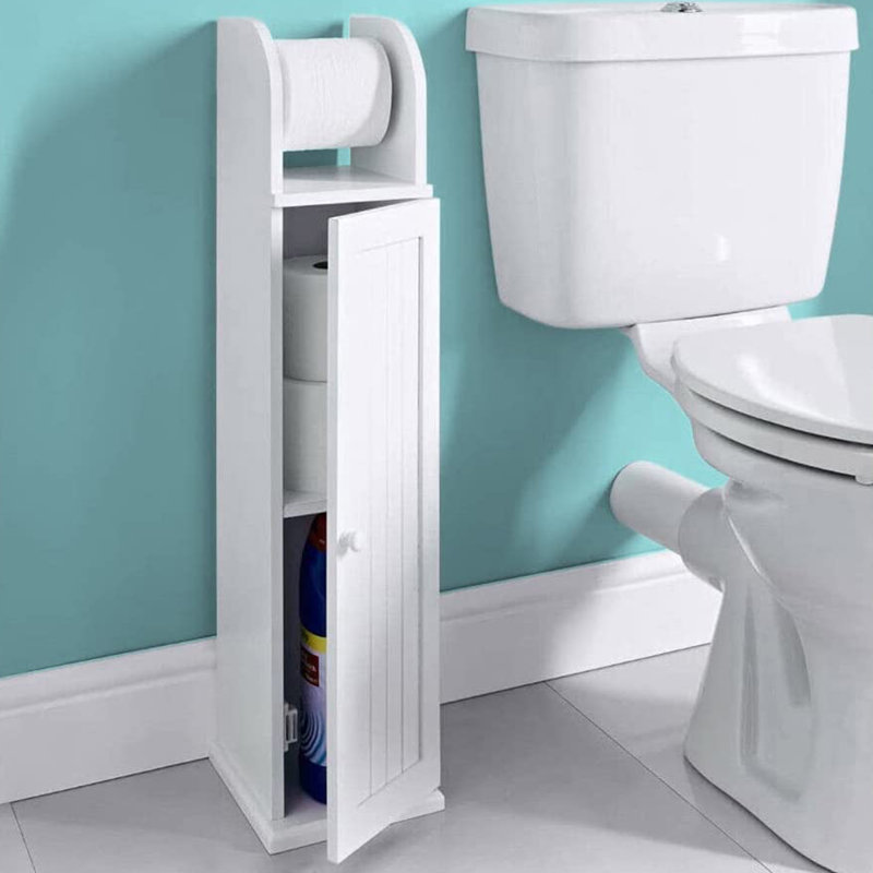 Free Standing Toilet Paper Holder, White