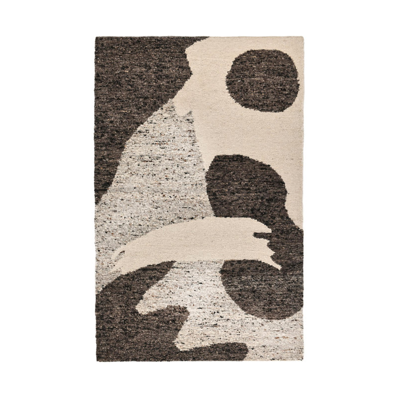Hesperia Hand Woven Wool Fabric Cedar Pattern Rug, Rectangle 8' x 10', Brown