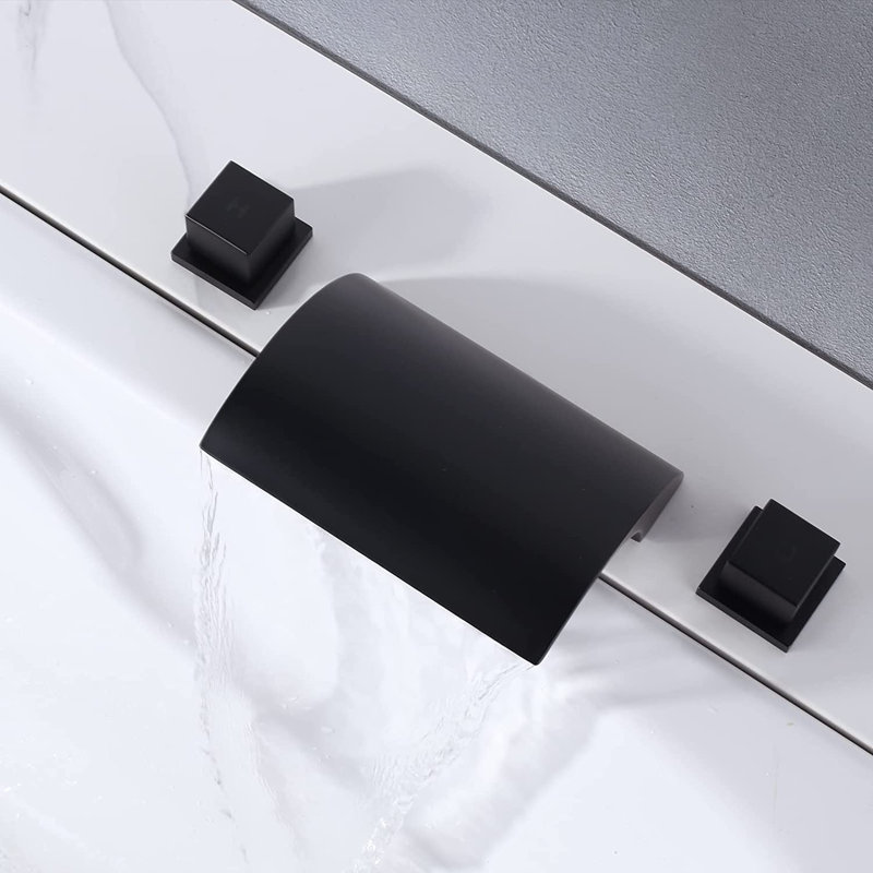 Robinet de baignoire romaine à fixation sur le comptoir, Noir mat