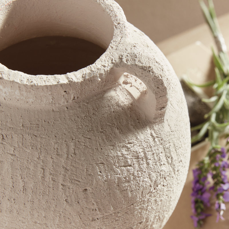 Gianna Handmade Terracotta Table Vase, 7.5" H x 6.75" W x 6.75" D
