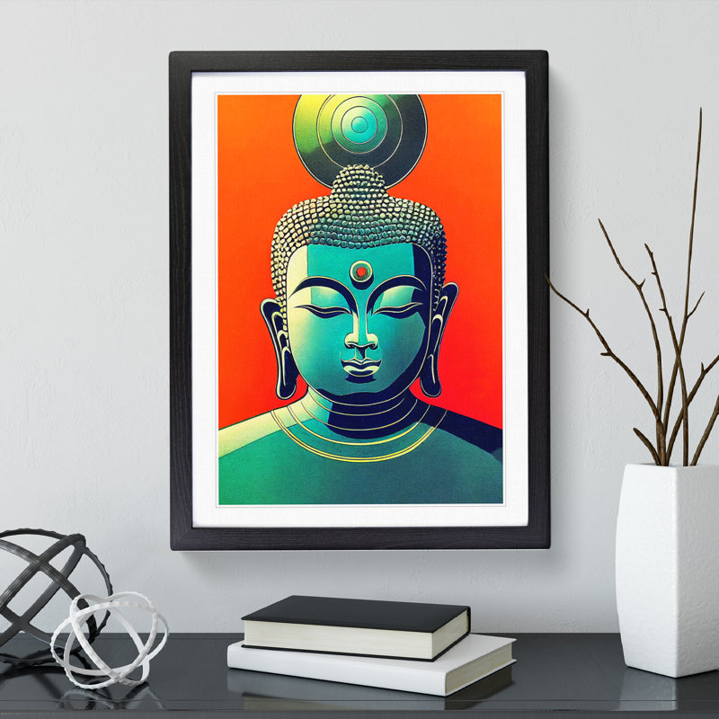 Wonderful Buddha - Single Picture Frame Print, Black Framed, 34cm H x 25cm W x 2cm D