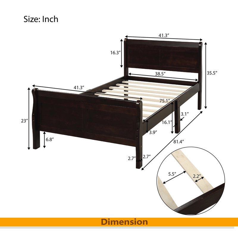 Lit plateforme Wood, Espresso