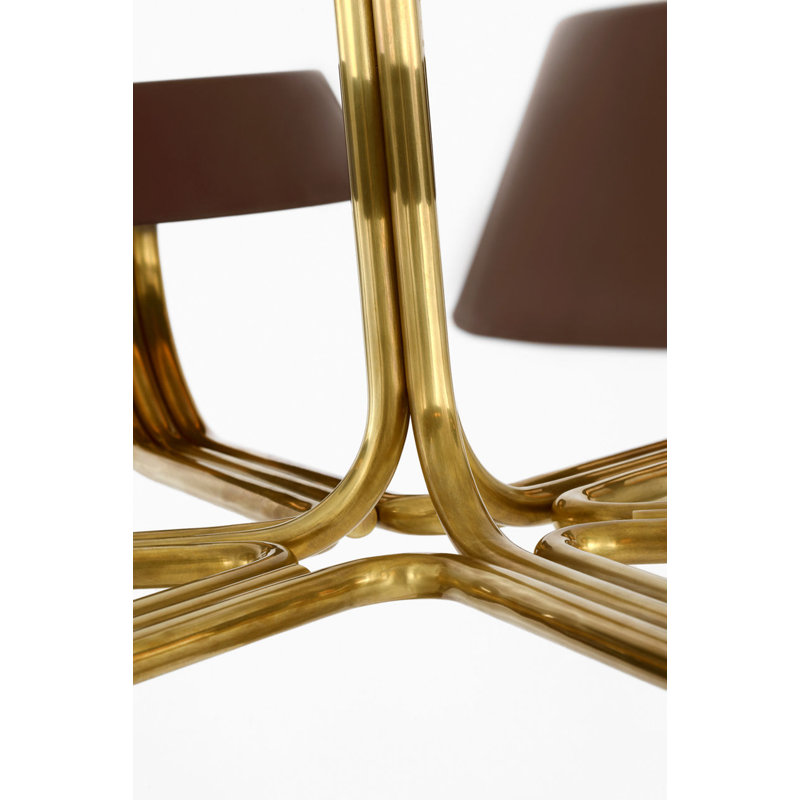 Hudson St. 37" Chandelier, Natural Brass, Carob