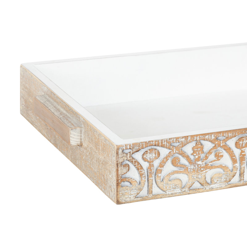 Plateau décoratif rustique Engrahm 17 x 13 - blanc