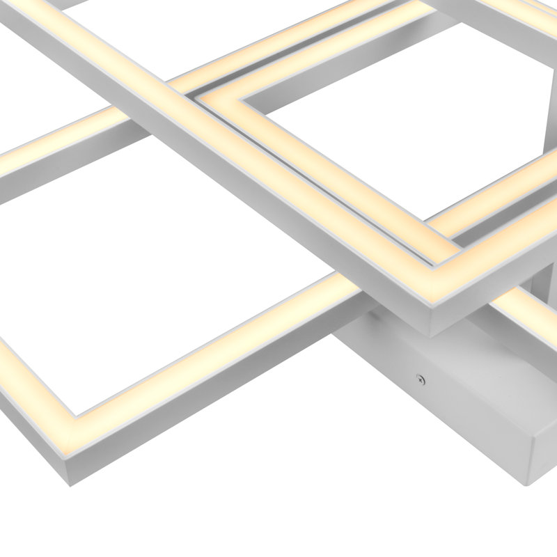 White Aluminum 28-inch LED Rectangular Semi Flush Ceiling Light