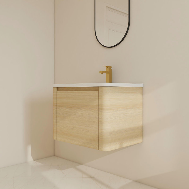 Ensemble de meuble-lavabo simple 28 po avec lavabo en céramique, 28", Beige