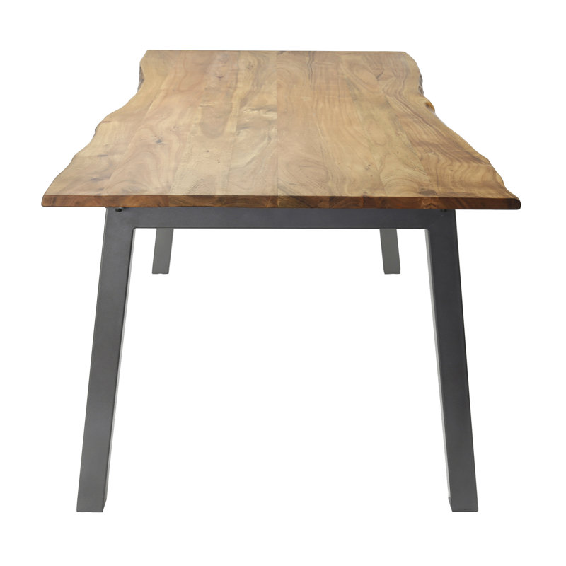 Disalvo Acacia Solid Wood Top Metal Base Dining Table