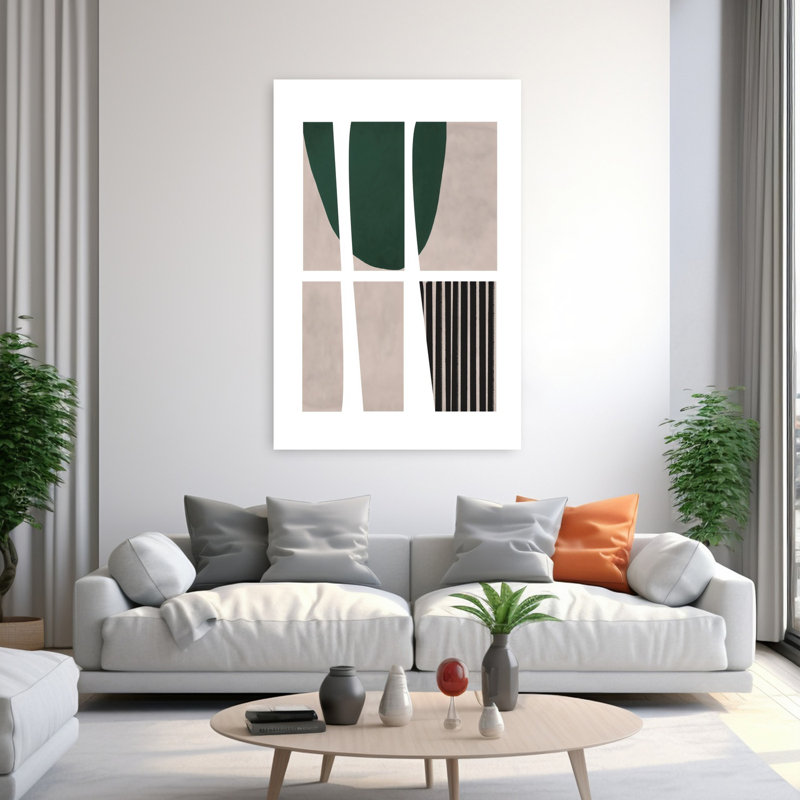 «Abstract Stripes», art mural contemporain abstrait, H 60 po x l 40 po