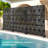  Metal Privacy Screen Fence Panel -72" H Freestanding Outdoor  Privacy Screen with Stand for Patio, Balcony or Deck-114502138