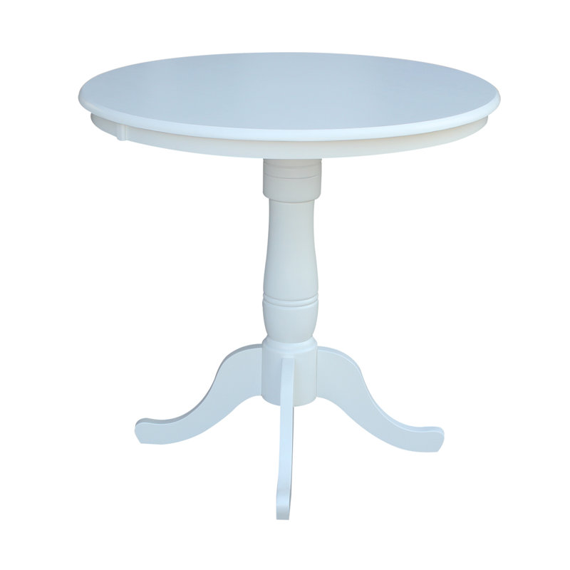 Table de salle à manger en bois massif Mosteller, Blanc, H 36 po x l 36 po x P 36 po