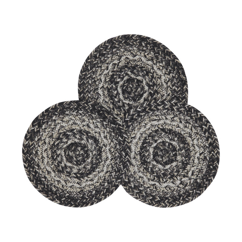  Mill Black White Jute Coaster