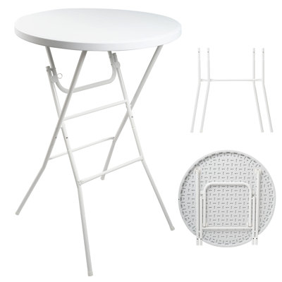 Table pliante ronde, table de cocktail 32 po, table haute avec pieds amovibles, tables de bar pliables, tables de pub pour les mariages, fêtes, patio, événements professionnels (ronde de 32 po)