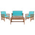 Natural Frame/Aqua Cushion