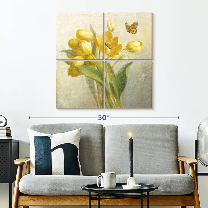 Tulipes jaunes Harnek, H 32 po x l 32 po