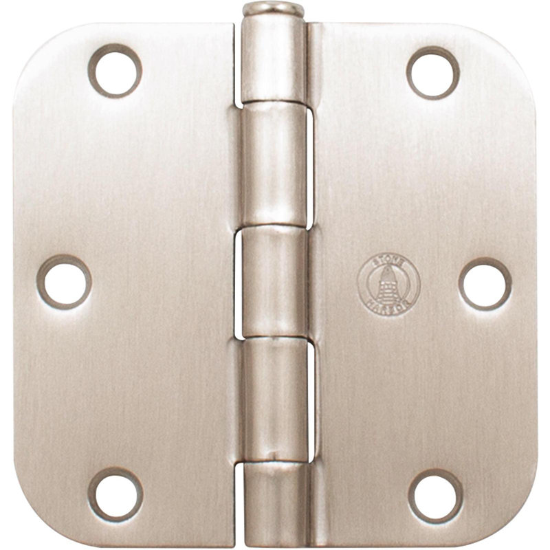 Charnière de porte simple à billes H 3,5 po x l 3,5 po, Acier, Nickel satiné