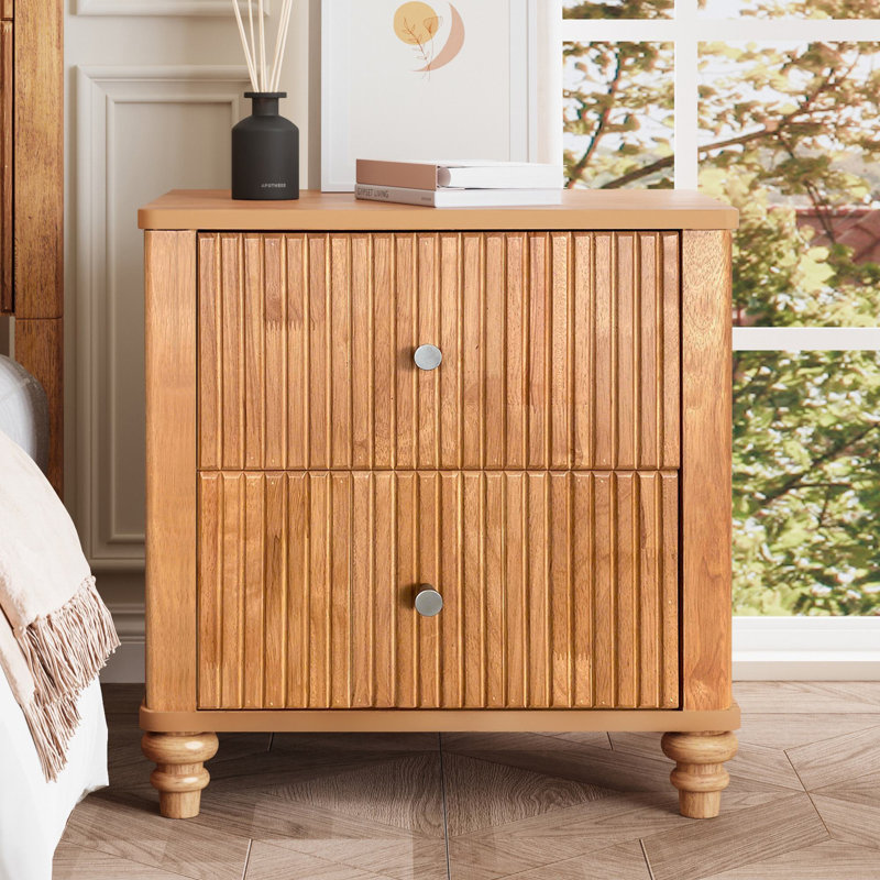 Table de chevet 3 tiroirs 21,65 po Tevrat, Naturel, Individuel