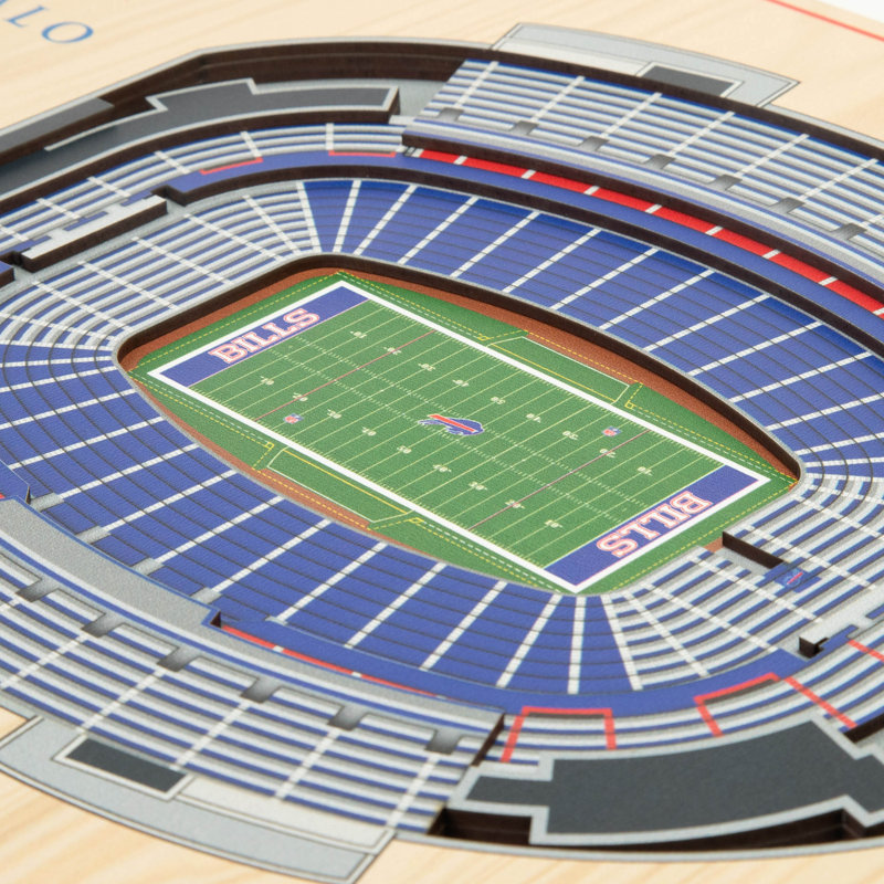 Art mural NFL 5 couches Stadiumview, Bills de Buffalo, Bleu sarcelle