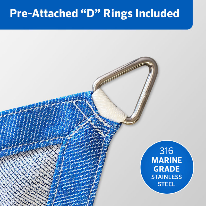 Santorini Blue and White DualShade Outdoor Sun Sail with Hardware Kit, 12' x 8'