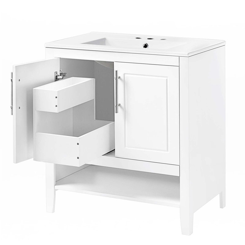 Meuble-lavabo 30 po avec lavabo, Blanc