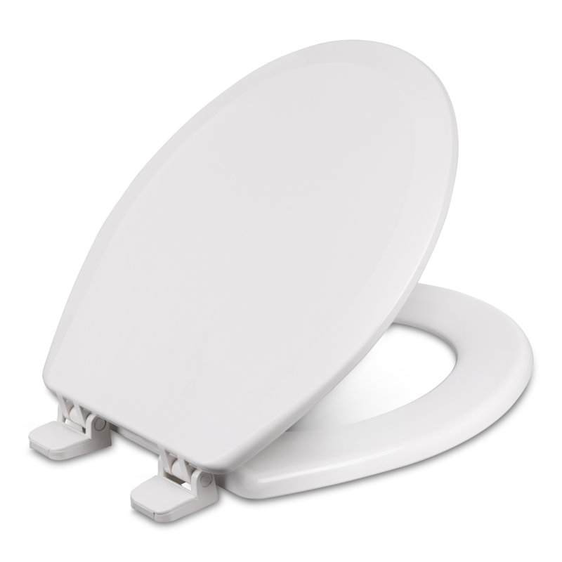 Round Toilet Seat and Lid, White, Standard