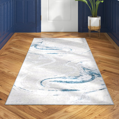 Ameya Abstract Gray/Blue Area Rug