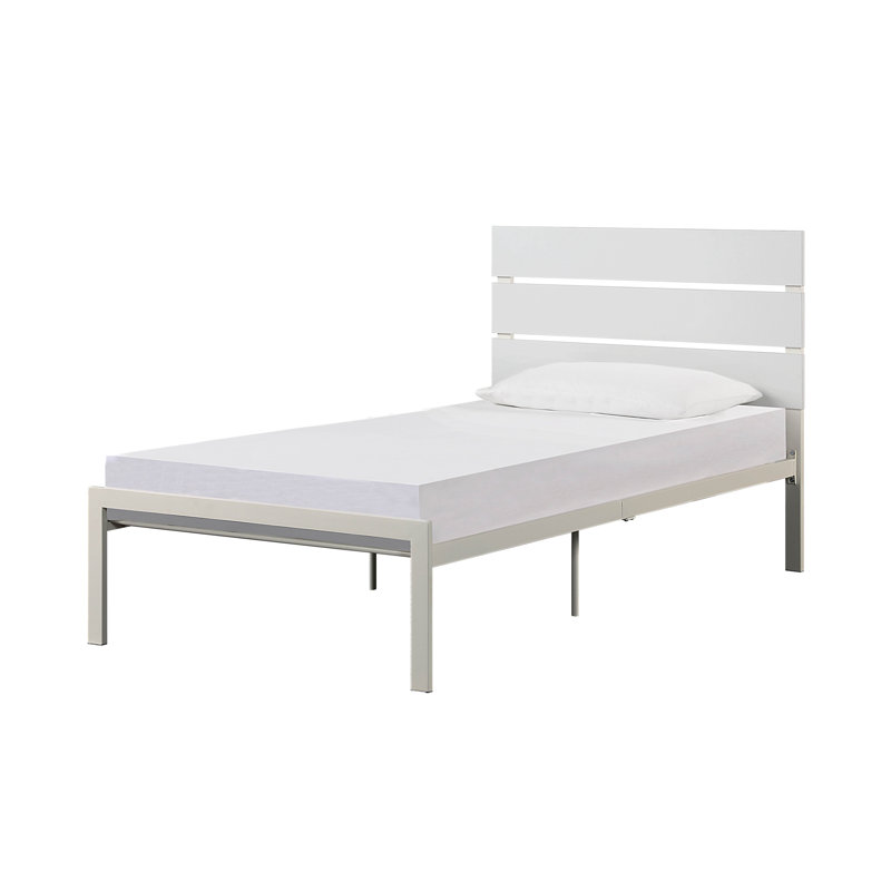 Tavraj Metal Platform Bed, Twin, White