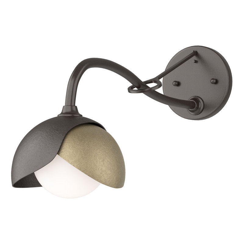 Brooklyn 1 - Light Hardwired Armed Sconce, Soft Gold, Oil Rubbed Bronze