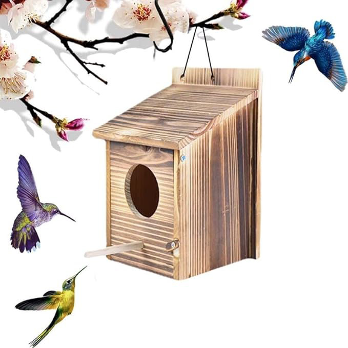 Boîte de nidification naturelle pour oiseaux en bois