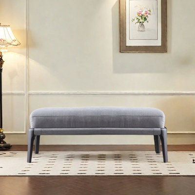 Banc avec repose-pieds en bois massif