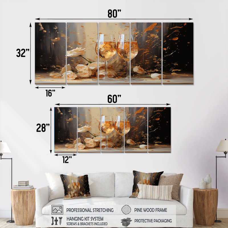 Décorations murales 5 pièces, H 32 po x l 80 po