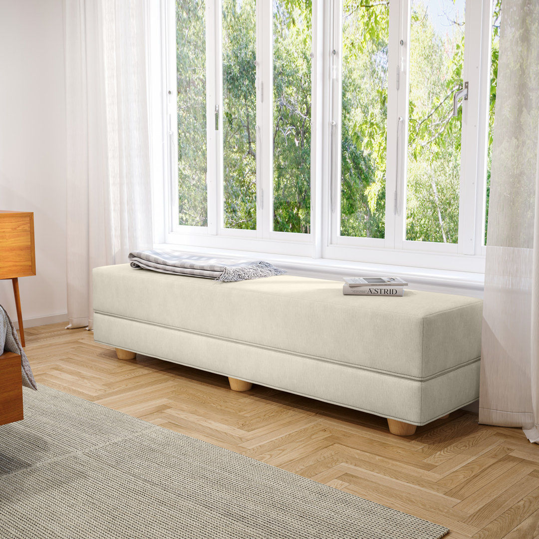 Palisades Camden Twin-Sized Convertible Sleeper Bench – Space-Saving Fold-Out Bed with Pet-Friendly Fabric Latitude Run® Upholstery 