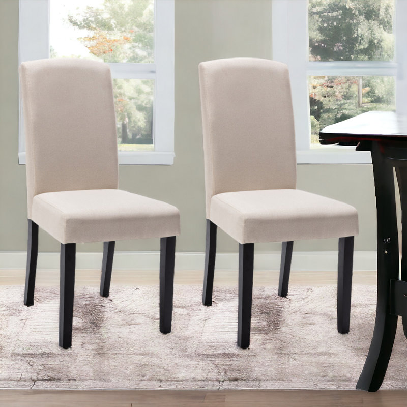 Ensemble de deux chaises Parsons rembourrées en polyester beige et noir