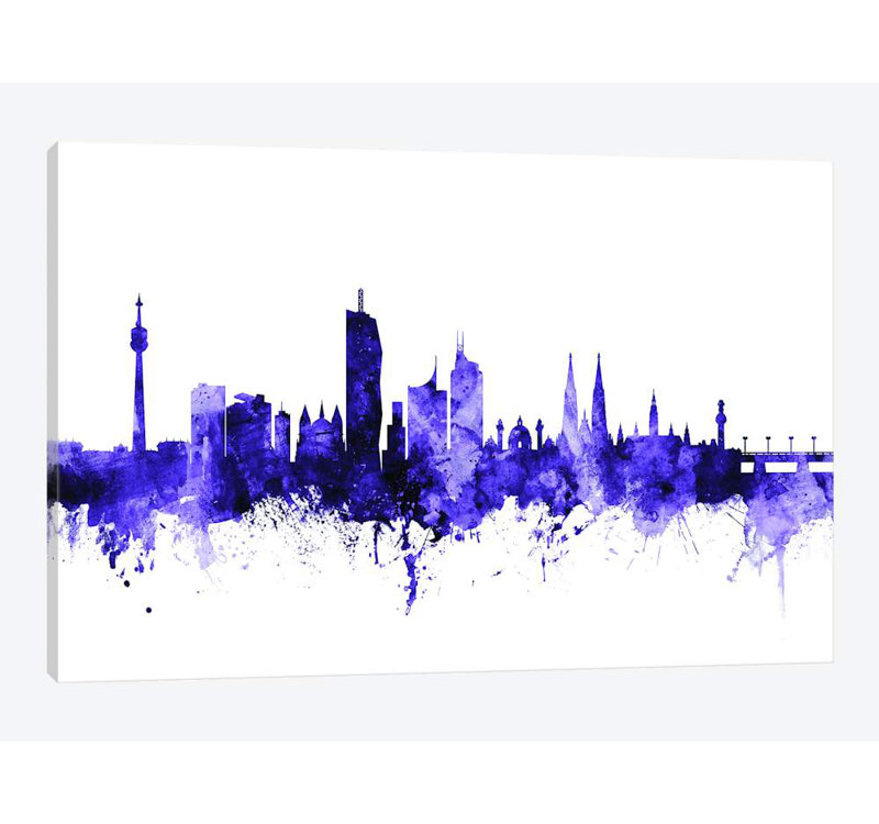 « vienne, autriche horizon » par michael tompsett, reproduction d’impression sur toile tendue, H 26 po x l 40 po x P 1,5 po